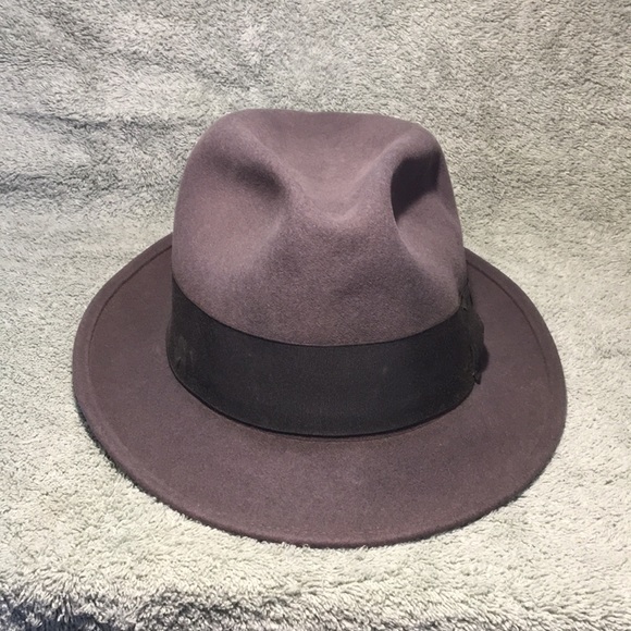 Bee Hats gray wool custom made gray short brim fedora size 7 dynafelt - Picture 2 of 15